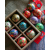 Hand Painted Baubles, set of 6
