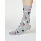 Elsa Paw Print Organic Cotton Socks - Grey