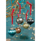 Set of 5 Bimala Coloured Recycled Glass Baubles