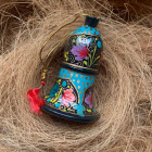 Hand-Painted Blue Floral Bell Decoration